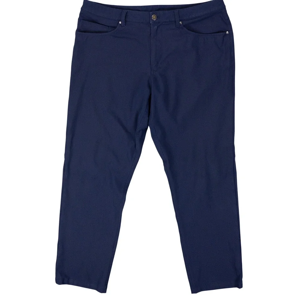 Lot of 2 Lululemon ABC Pants Classic Fit Warpstreme Mens 36 Blue Grey Tech Chino